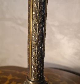 lampe, pied bronze ciselé 19e siècle ,et jolie abat jour vi