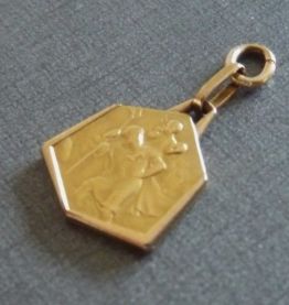 Vintage années 60 - Médaille ancienne Saint Christophe