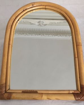 Miroir en rotin