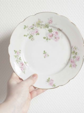 assiette à dessert  motif fleur