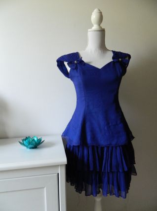 Robe de soirée bleu roi vintage 80's