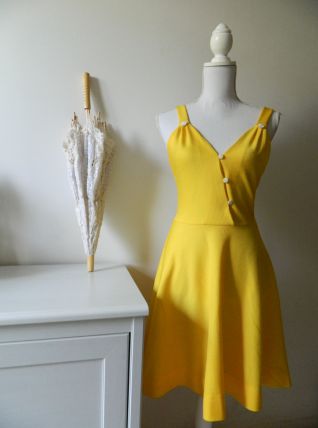 Robe babydoll vintage jaune 50's