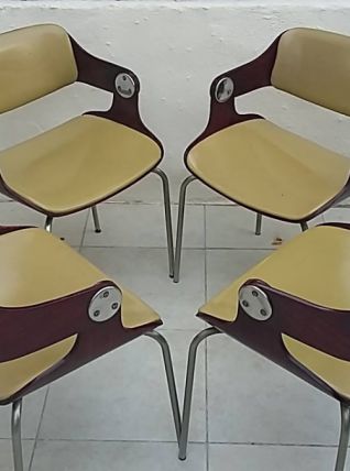 Lot de 4 Eugen Schmidt "sthul chair" de 1966