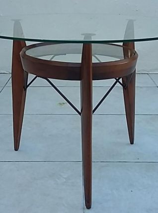 Table basse vintage scandinave année 50 tripode