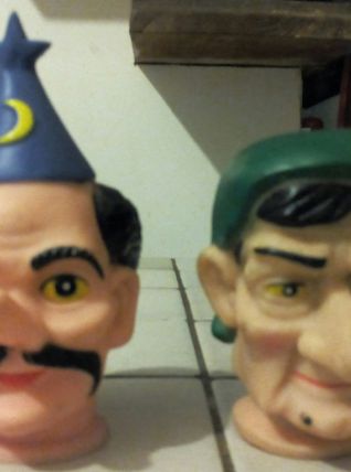 Sympathiques têtes de marionnettes en caoutchouc - années 70