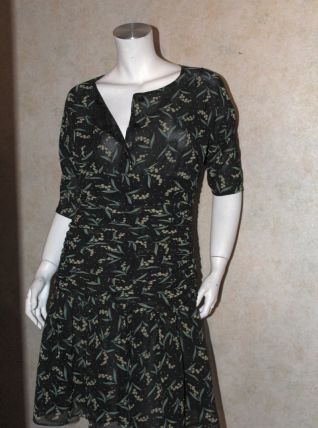 Robe soirée rétro imprimé floral AGNES B T 36/38