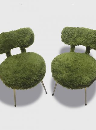 Chaise(s) moumoute verte 70s