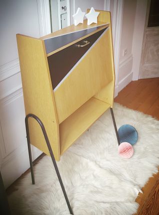 Secrétaire en bois et pieds tubulaires style Hitier
