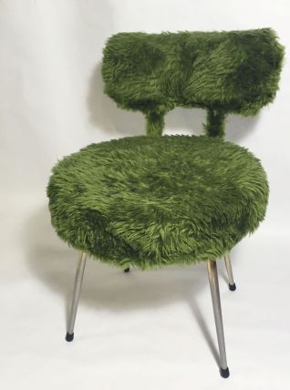 Chaise moumoute verte 70s