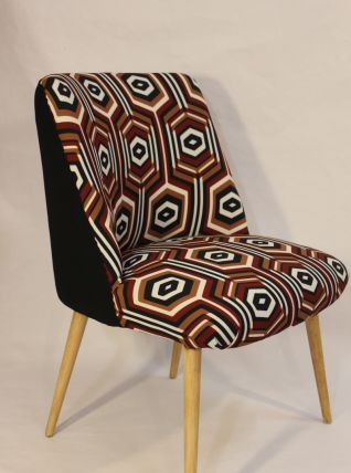 Paire de fauteuils vintage année 60 imprimée seventies.