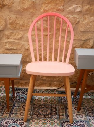 Chaise rose dégradée style Ercol