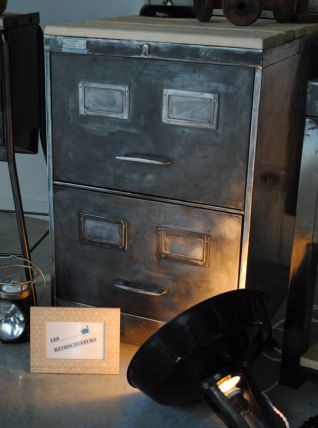 Meuble Ronéo PTT 2 tiroirs indus