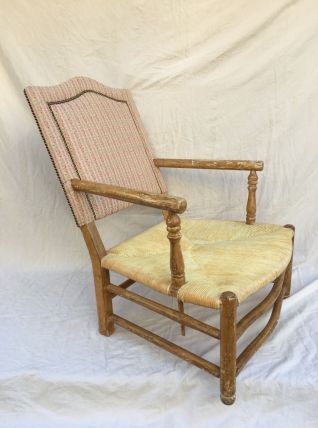 Grand fauteuil paillé style provençal 