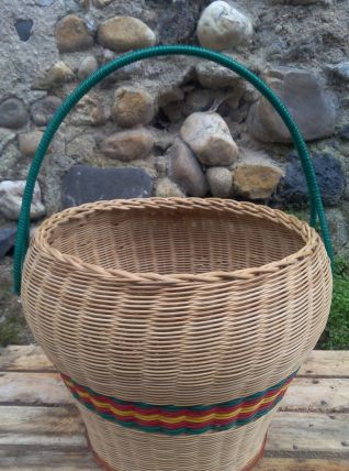 Joli panier - osier et scoubidou - vintage