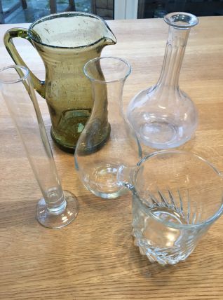 Lot carafes en verre