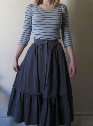 Jupe longue rétro vintage Chacok en velours