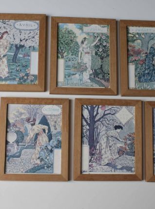 9 cadres illustrations art nouveau