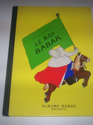 rare livre LE ROI BABAR dédicacer page de garde dos tissu 