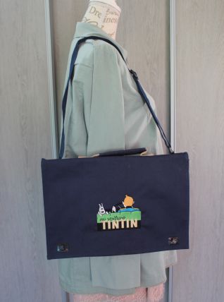 Sac cartable Tintin en toile