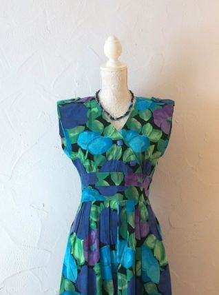 Robe printanière vintage Caroline Rohmer tendance années 80 T38