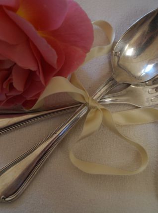 Ercuis-Couverts de Baptême en métal argenté