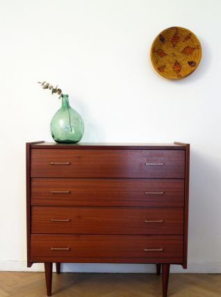 Commode vintage années 50 pieds compas style scandinave