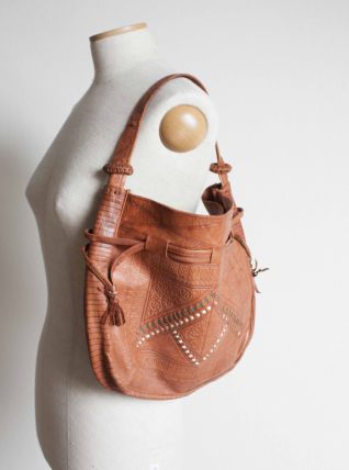 sac vintage cuir style hippie, bohème