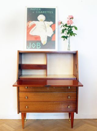 Secrétaire bureau vintage années 60 scandinave