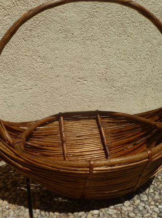 panier  en rotin ancien , vintage