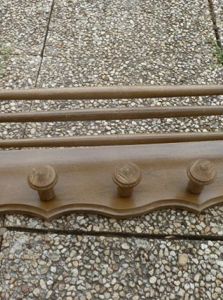 porte manteau, 5 patères vintage 1960 en bois