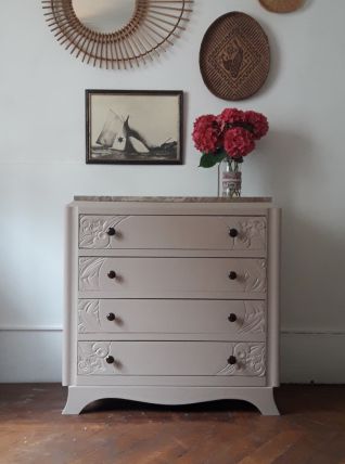Grande commode plateau en marbre