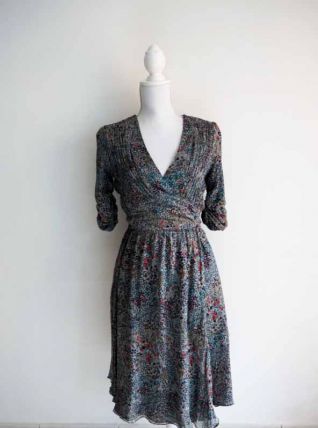 Robe portefeuille 100% Soie motif liberty