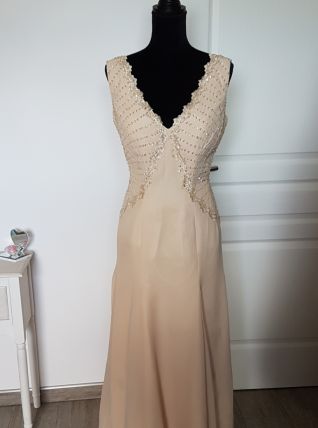 Robe de soirée cocktail beige