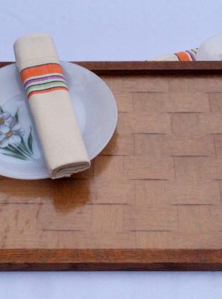 Plateau en bois années 40