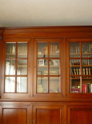 Bibliothèque/ Vaisselier d'ébeniste en merisiser