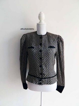 Chemisier en soie manches gigots vintage 80's