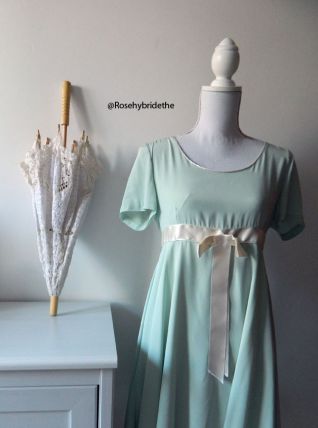 Robe babydoll fluide vert menthe vintage 60's