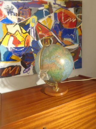 Mappemonde des années 50 lumineuse