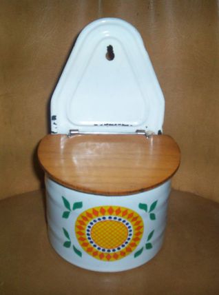 lot 2 pots a sel et sucre mural des années 1950 