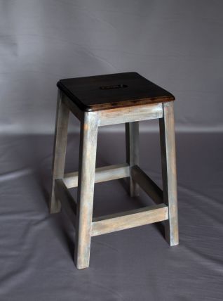 Gaspard  : Tabouret de peintre patiné 