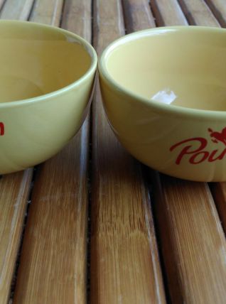 bols jaunes publicitaire chocolat POULAIN 