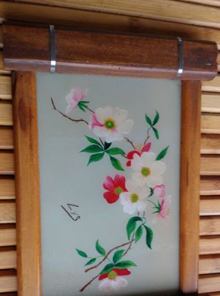 plateau bois et aquarelle art déco