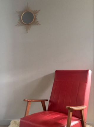 Fauteuil en skaï 50's