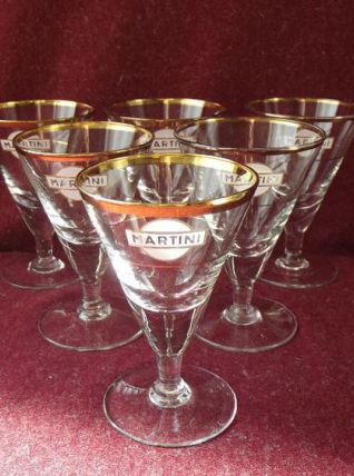 Suite de 6 anciens verres à Martini
