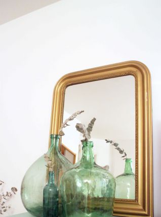 Grand miroir Louis Philippe vintage doré années 60 
