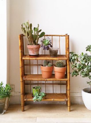 Bibliothèque/étagères rotin vintage