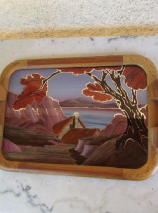 Plateau de service art déco signé DOPE 