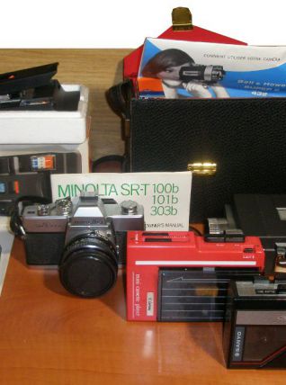 Lot de 8 équipements photo, vidéo, audio 1940-1980