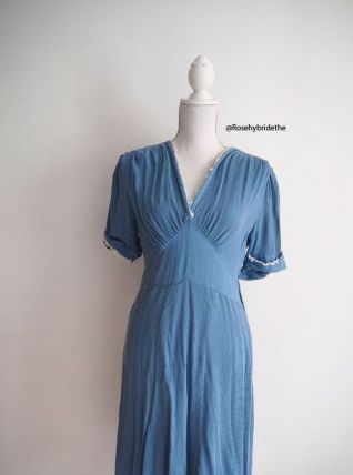 Robe bleue lavande vintage 30's 40's