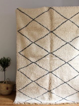 Grand tapis Beni ouarain tissé main au Maroc (2M50 sur 1M80)